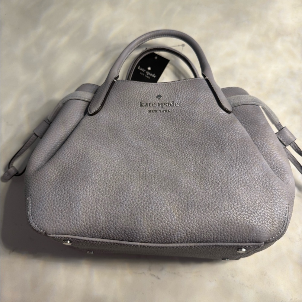 Kate Spade Gray Satchel with Pebbled Leather